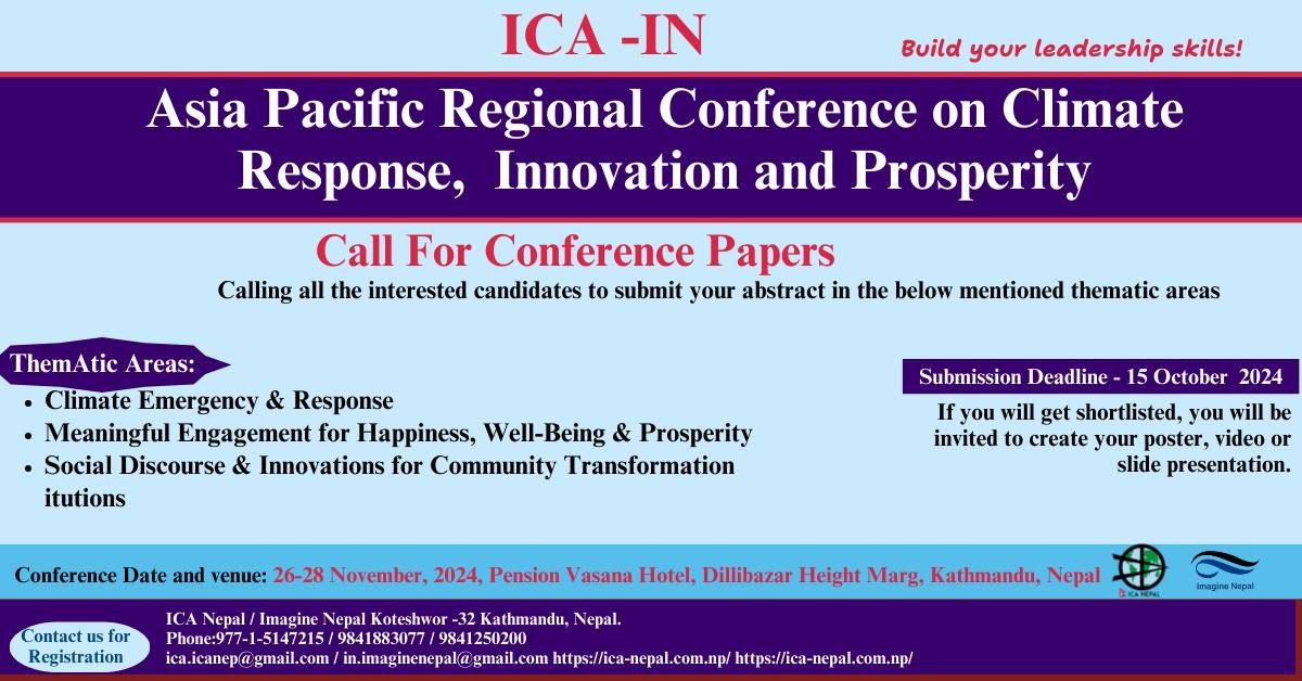 ASIA PACIFIC REGIONAL CONFERENCE ON CLIMATE RESPONSE, INNOVATION, AND PROSPERITY